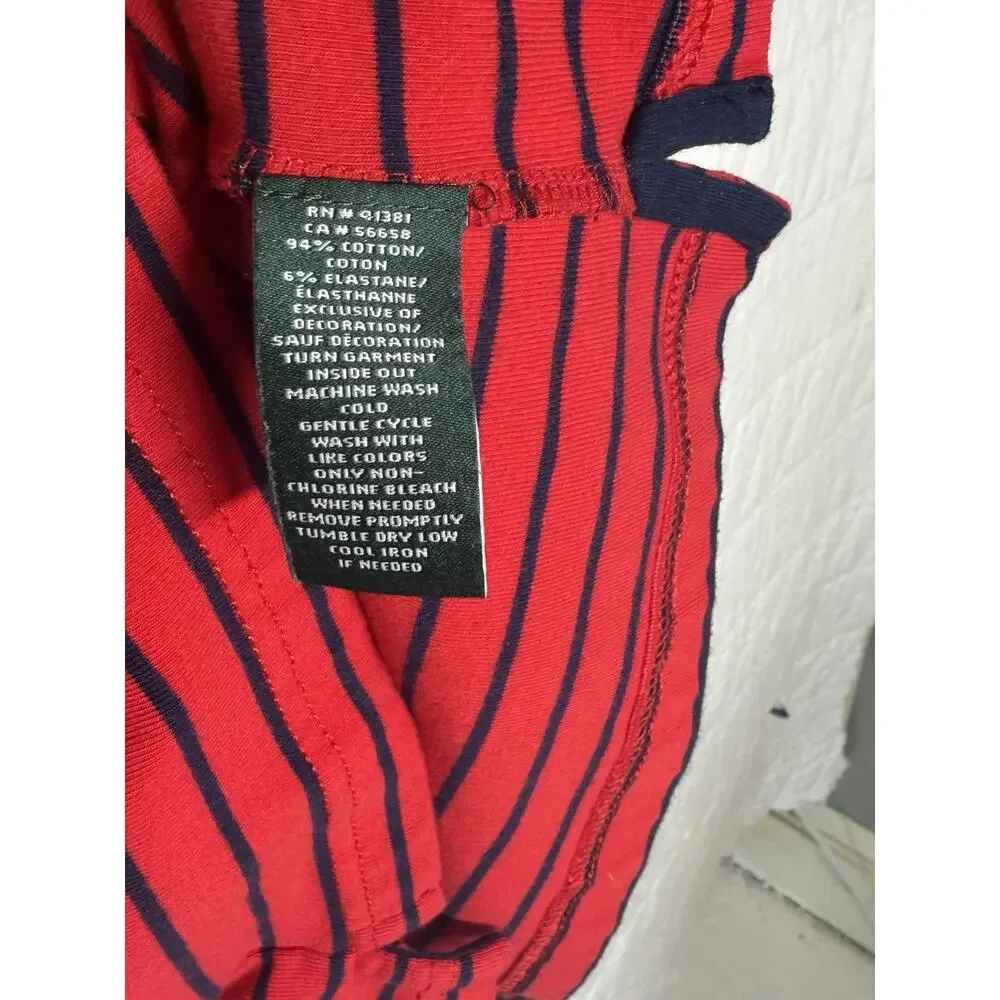 Lauren Ralph Lauren Women's Red blue Striped top blouse nautical Size 2X - Picture 4 of 6
